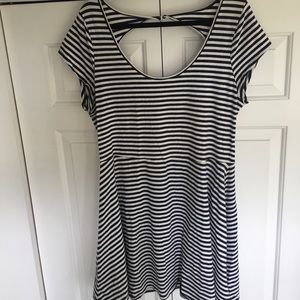 American eagle, navy and white stripped dress